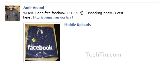 Facebook Free T-shirt  Scam