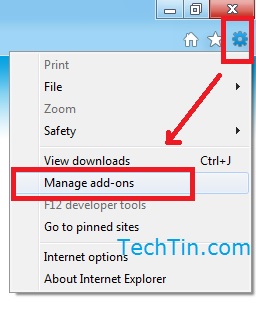 Manage Add-ons in IE10